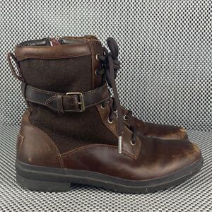 UGG Combat Boots Womens Size 8 Brown Waterproof Lace Up Winter